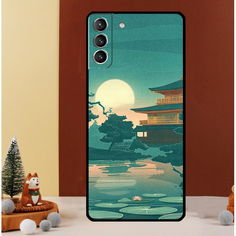 Japanese Style Art Japan Case For Samsung Galaxy S23 S24 Ultra S8 S9 S10 S22 Plus Note 10 20 Ultra S20 S21 FE Cover