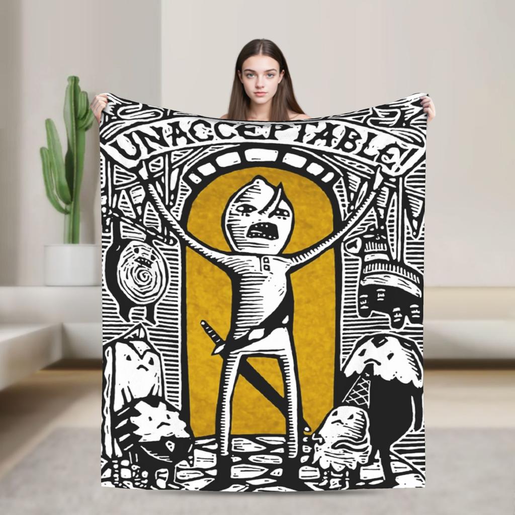 Lemongrab Unakzeptabel Flanelldecke Frühling Warm Weich Überwurfdecke für Kinder Erwachsene Heimdekoration Grafische Tagesdecke Sofabettbezug