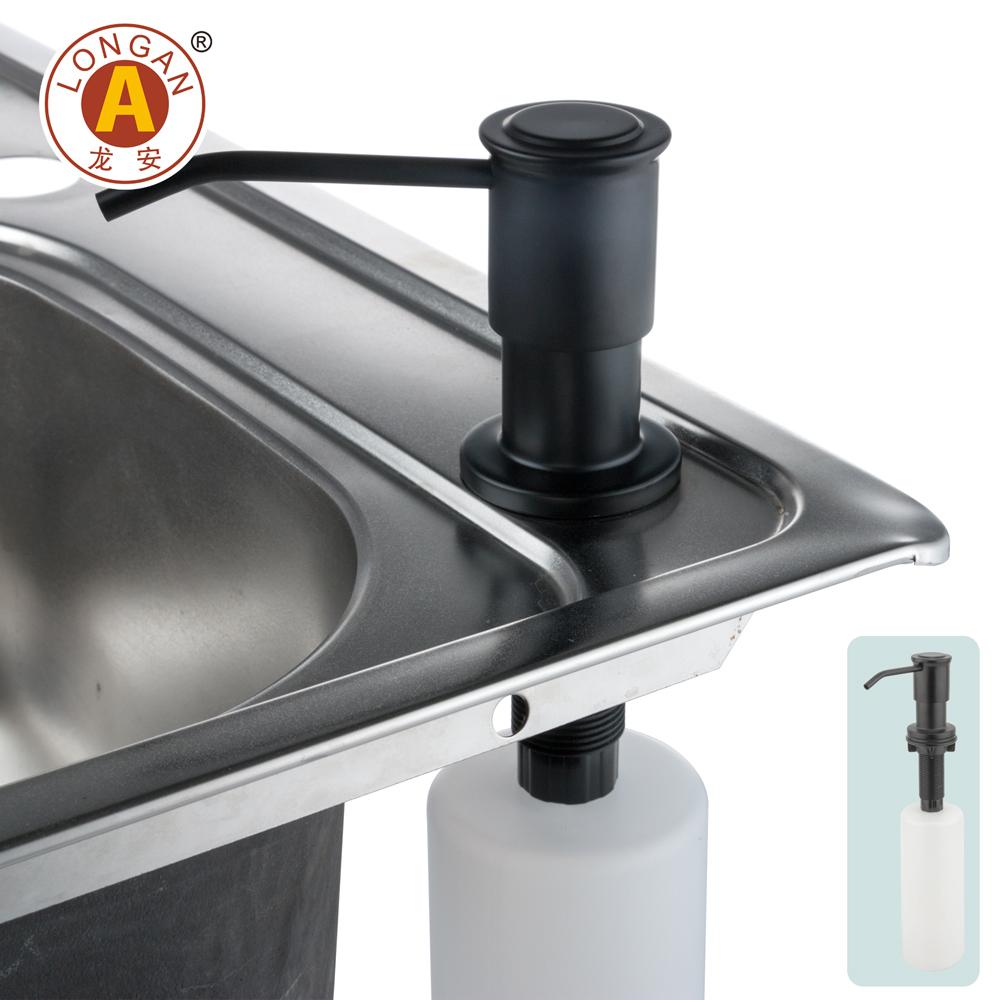 Kitchen Black Brushed Metal Stainless Steel Built in Pump Kitchen Sink Dish Hand Soap Dispenser Countertop for Kitchen
