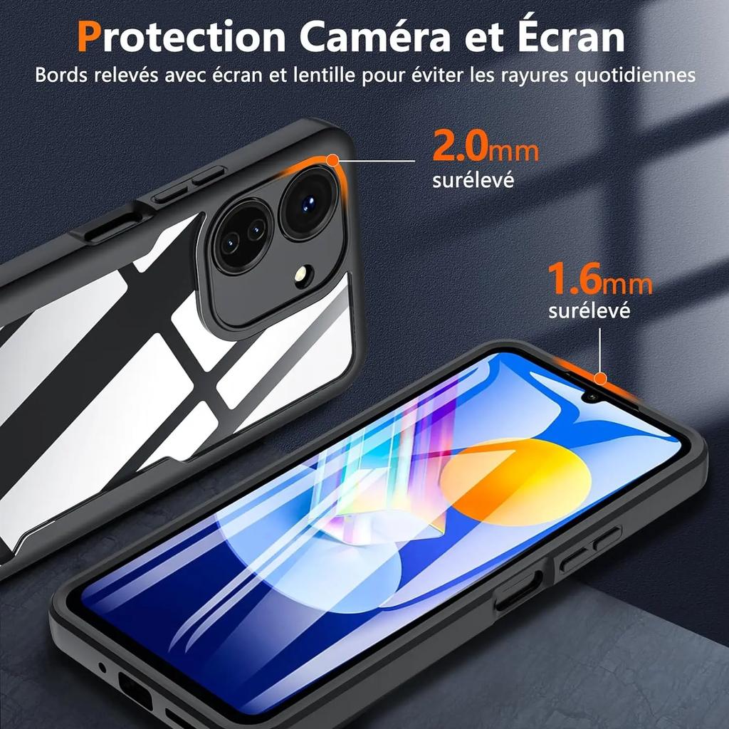 360 Helskärmsskyddsfodral med dubbelsidig skärm för Redmi 13C 12C 10C 9 9A 9C Note 13 Pro 5G 12 11S 10 9 Stöttåligt Telefonskal