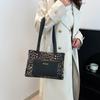 Fashionable Print Leopard Large Tote Bag For Women Stylish Pu Handbag Shoulder