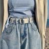 Luxury Trendy Design Double Loop Buckle Belt Versatile Jeans Waistband Fashion Nylon Braided Belt