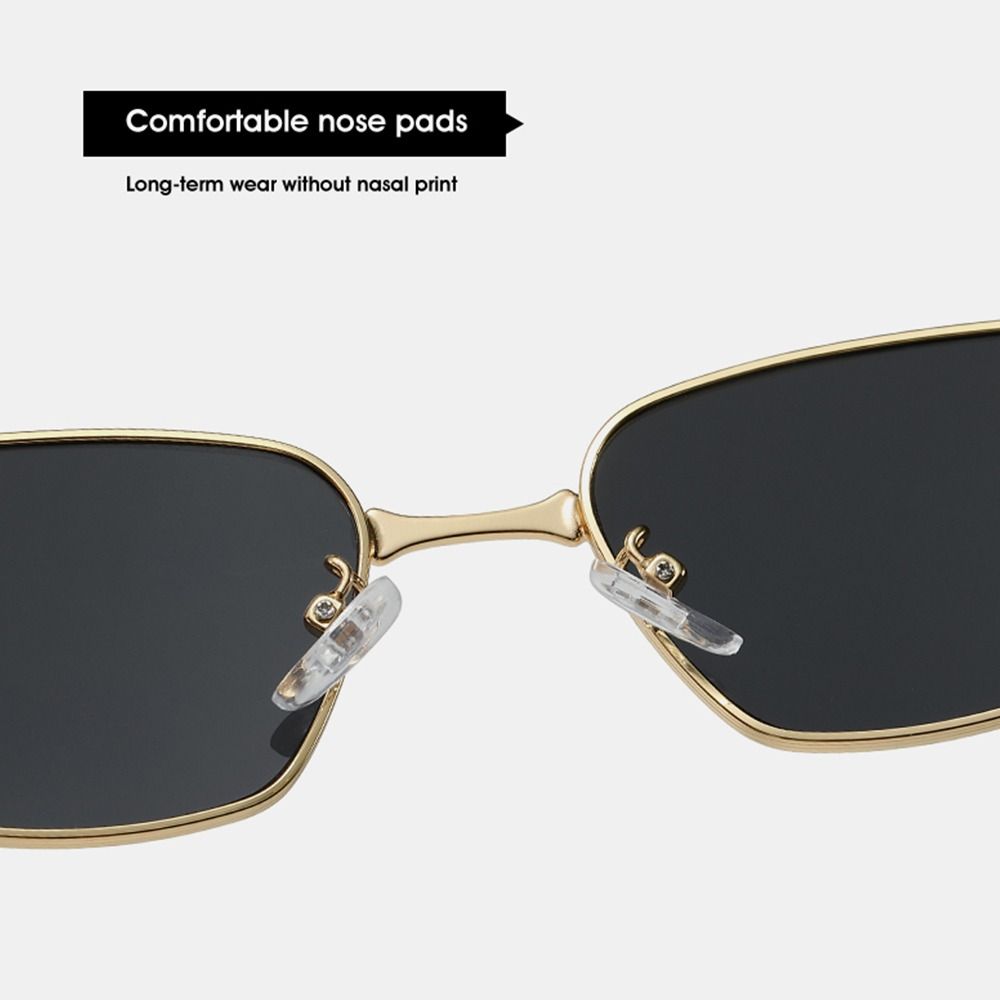 Anti Blue Light Irregular Square Shades High-End Vintage Narrow Frame Sun Glasses With Metal Frame Eyeglasses Frames
