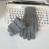 Trendy Knitting Warm Gloves Thicken Touch Screen Mittens Elastic Solid Color All Finger Gloves For Women Girls
