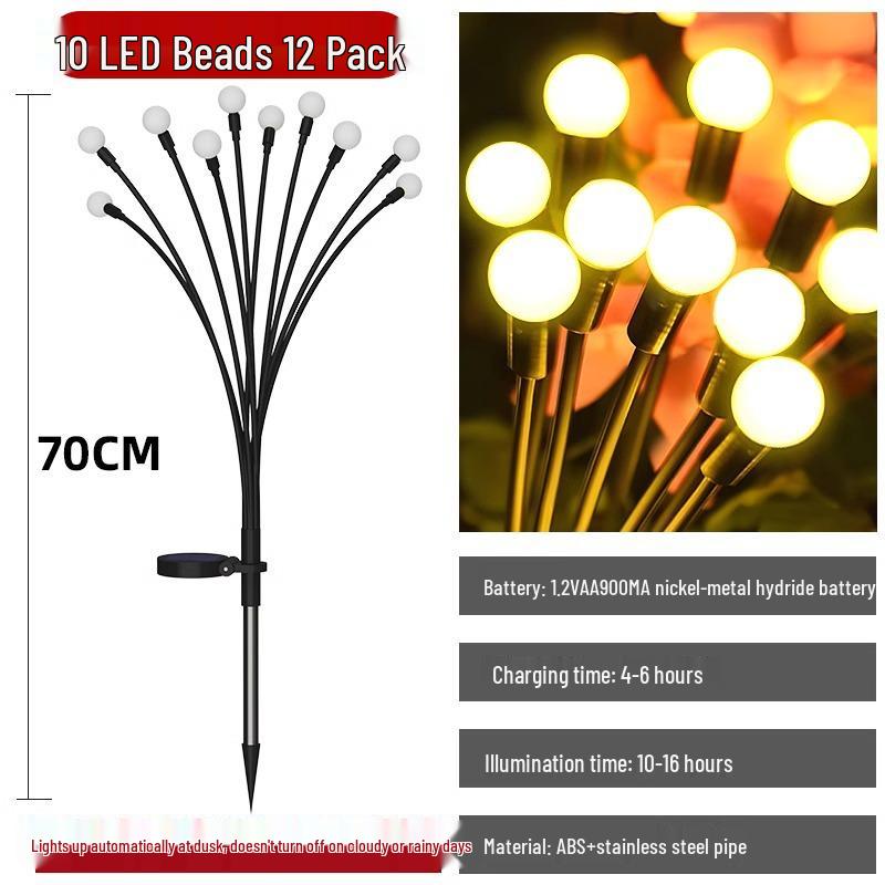 Solar-Powered Waterproof Firefly Garden Lights for Outdoor Villa Courtyard Atmosphere