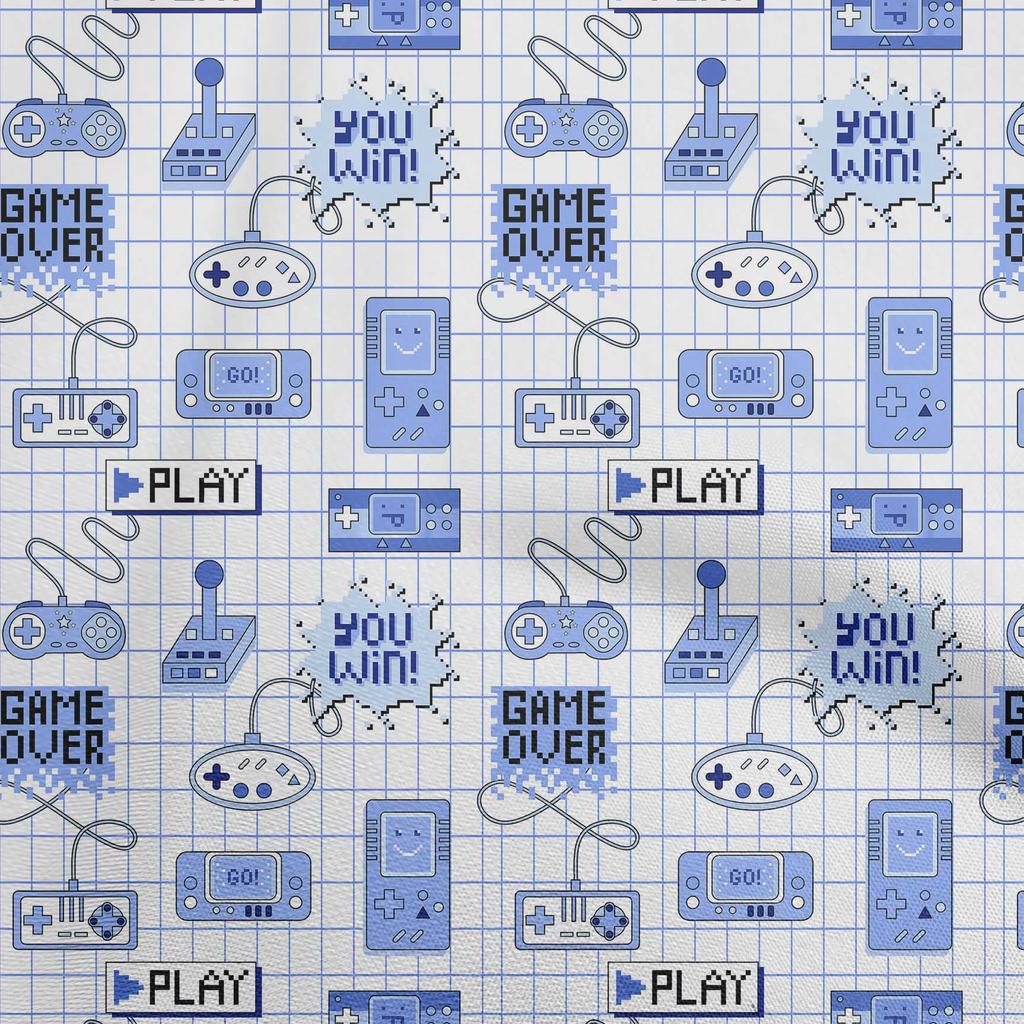 oneOone Cotton Flex Brown Fabric Game Video Game Sewing Material Print Fabric By The Yard 40 Inch