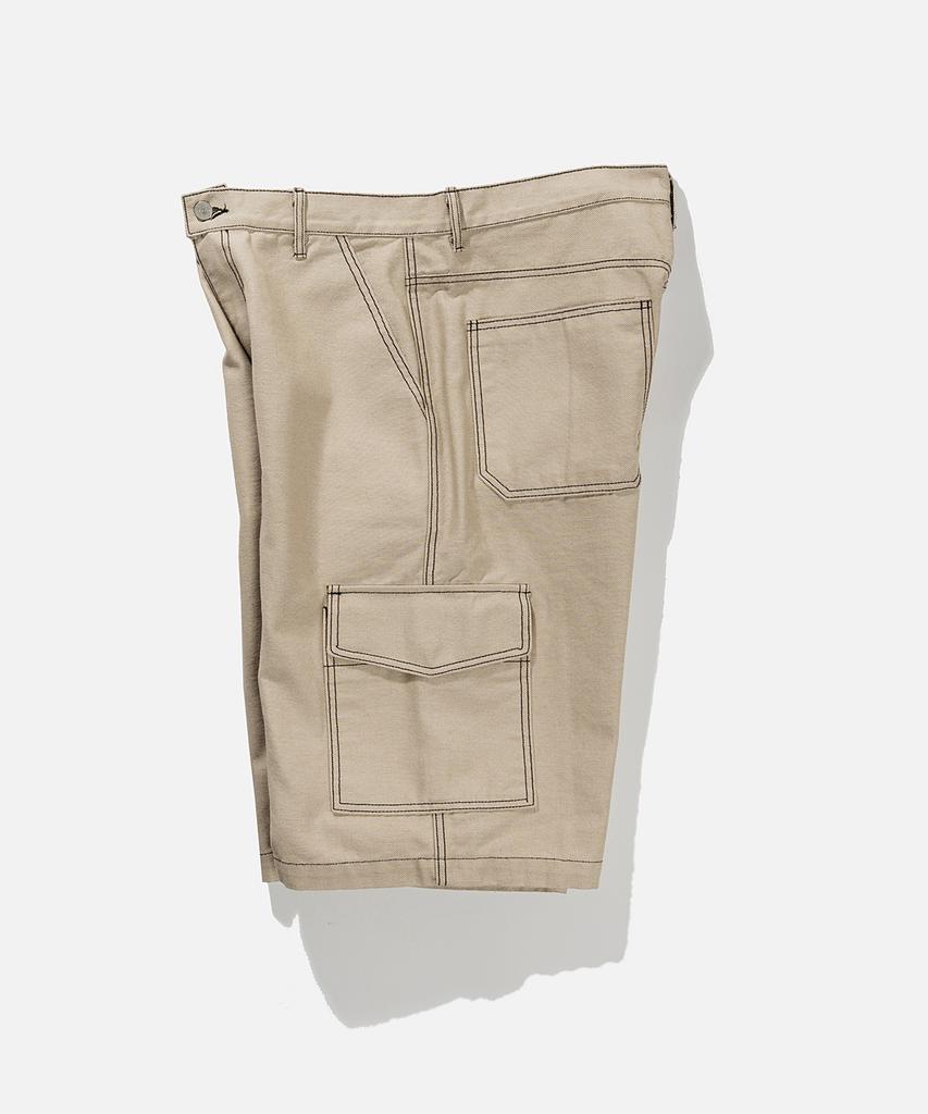 VASTIC Wide Cargo Denim Bermuda Pants_Beige