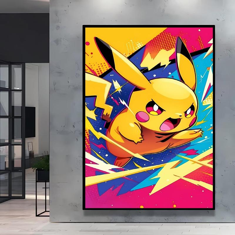 Canvas Art Wall Painting Posters Pokemon Images Pikachu Decor Painting Home Decoration Living Room Decor Paintings Kids Gift