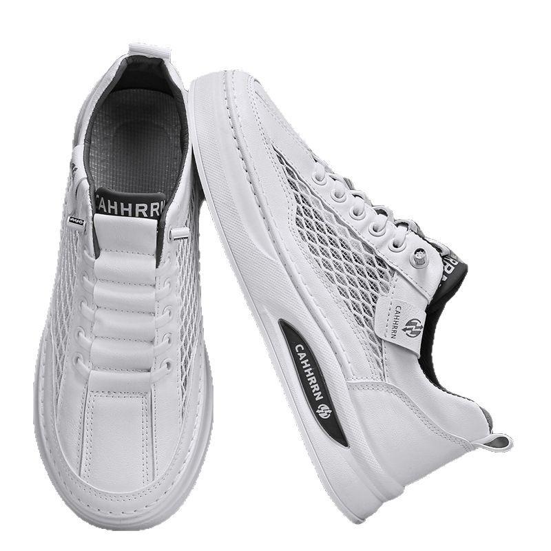 Men'S Four Can Wear Comfortable And Breathable Flat Heels, Light Mouth Color Matching, Casual Daily Lace-Up-Free Men'S Board Shoes