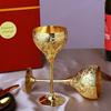 Brass Wine Glasses, Metal Goblet, Champagne Flutes, Diwali, Wedding Anniversary Gift for Couple Marriage, Corporate Clients - Set of 2 Saucer Design