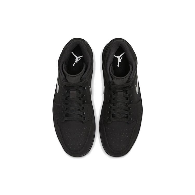 Air Jordan 1 Mid 'Triple Black Suede' Men's 554724-056