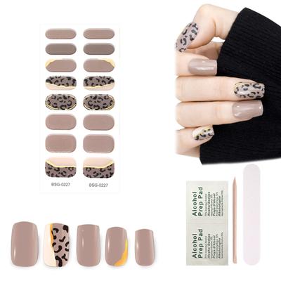 Semi Cured Gel Nail Polish Stickers Fashion Design Classical Strips Waterproof Adhesive Full Wraps Gel Nail Art Stickers
