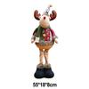 Snowman Reindeer and Santa Figurines for Christmas Holiday Decoration with Festive Plaid Design and Cloth Material