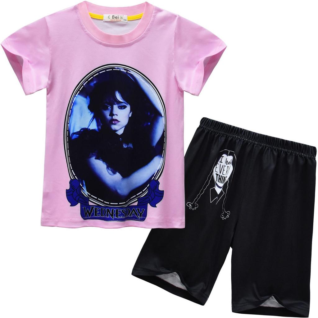 120-170 Loungewear für mittlere und ältere Kinder, kurzärmeliger Sportanzug 8103