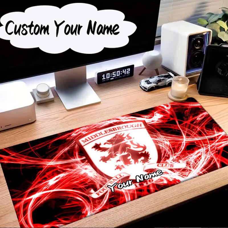 Custom Name Mouse Pad Football Club Middlesbrough Mouse Pad Desk Mat, Non-Slip Rubber Backer Pad For Computer Notebook Gaming Mouse Pad Birthday Gift