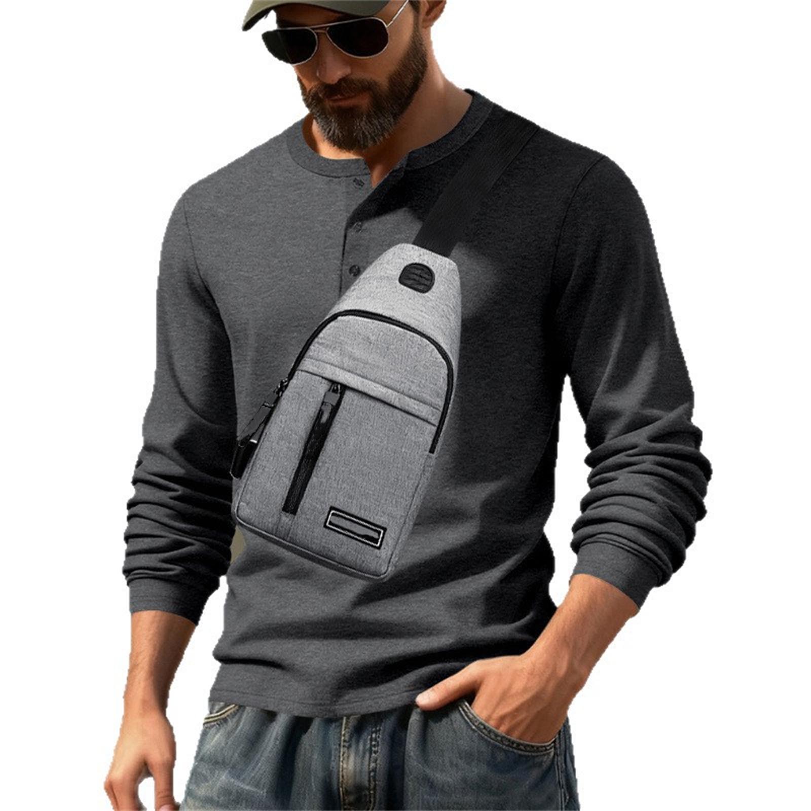 

Men s Casual Solid-Color Oversized Long-Sleeve Top XL чёрный