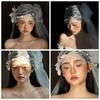 Retro Bridal Lace Floral Hat French Style Wedding Headband New Bridal Headdress  Hair Jewelry