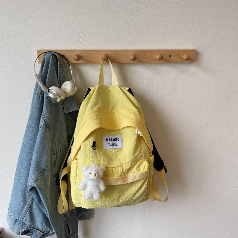 2025 summer Korean lazy wind backpack high school college student high value schoolbag fashion trend simple backpack