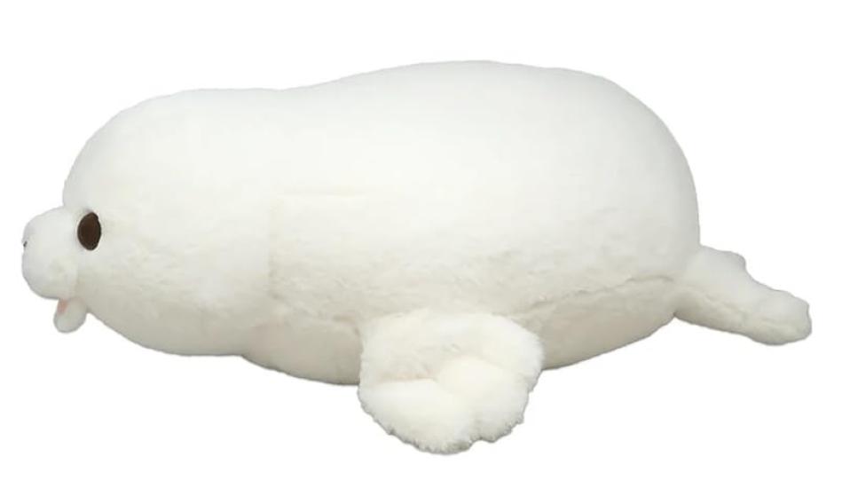 Naitou Design Underwater Stroll Mochi Hug Cushion Seal Plush Toy, Approx. 50cm In Length, Ages 6 and Up