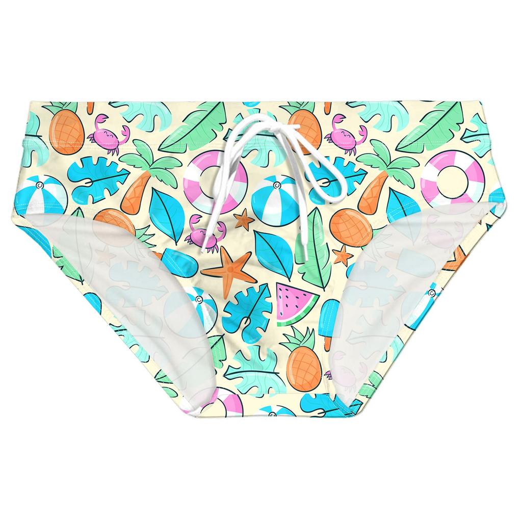 Sommer Herren Hawaiianischer Badehose Kordelzug Badehose Unterhose