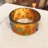 Retro Gothic Rivet Geometric Marbled Bracelet with Diamond Inlays