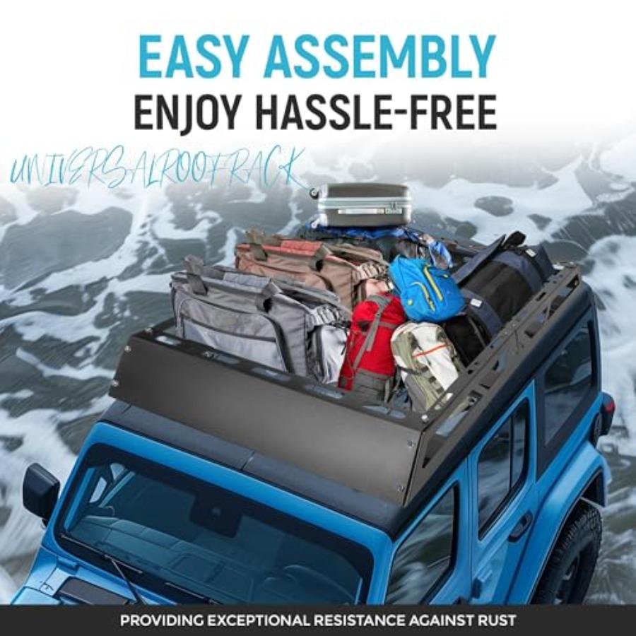 50" x 39" x 4.75" Roof Rack Cargo Basket W/Cross Bars Fit for Car SUV Pickup Truck Van Universal Top Cargo Carrier Metal Luggag