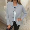 Women's Loose Comfortable Casual And Fashionable Round Neck Button Long Sleeved Stripe Jacket