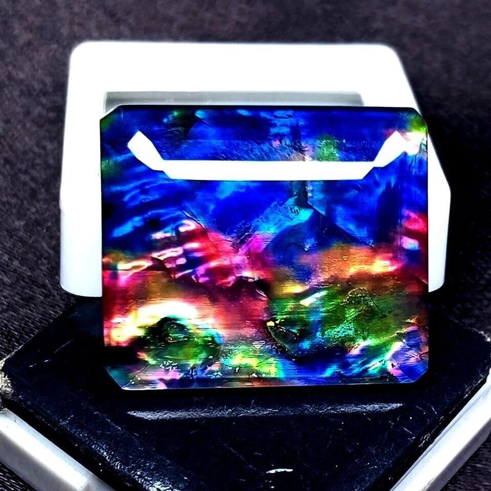 Stunning Opal-Like Organic Ammolite Doublet Natural 30+ Ct Certified Gemstone