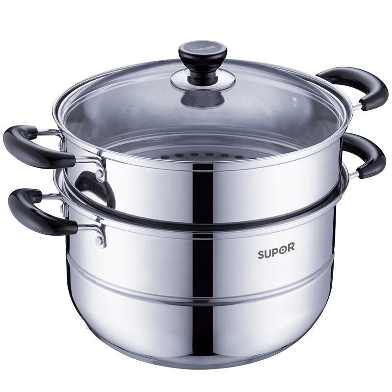 Supor 304 Stainless Steel 2-Tier Steamer Soup Pot