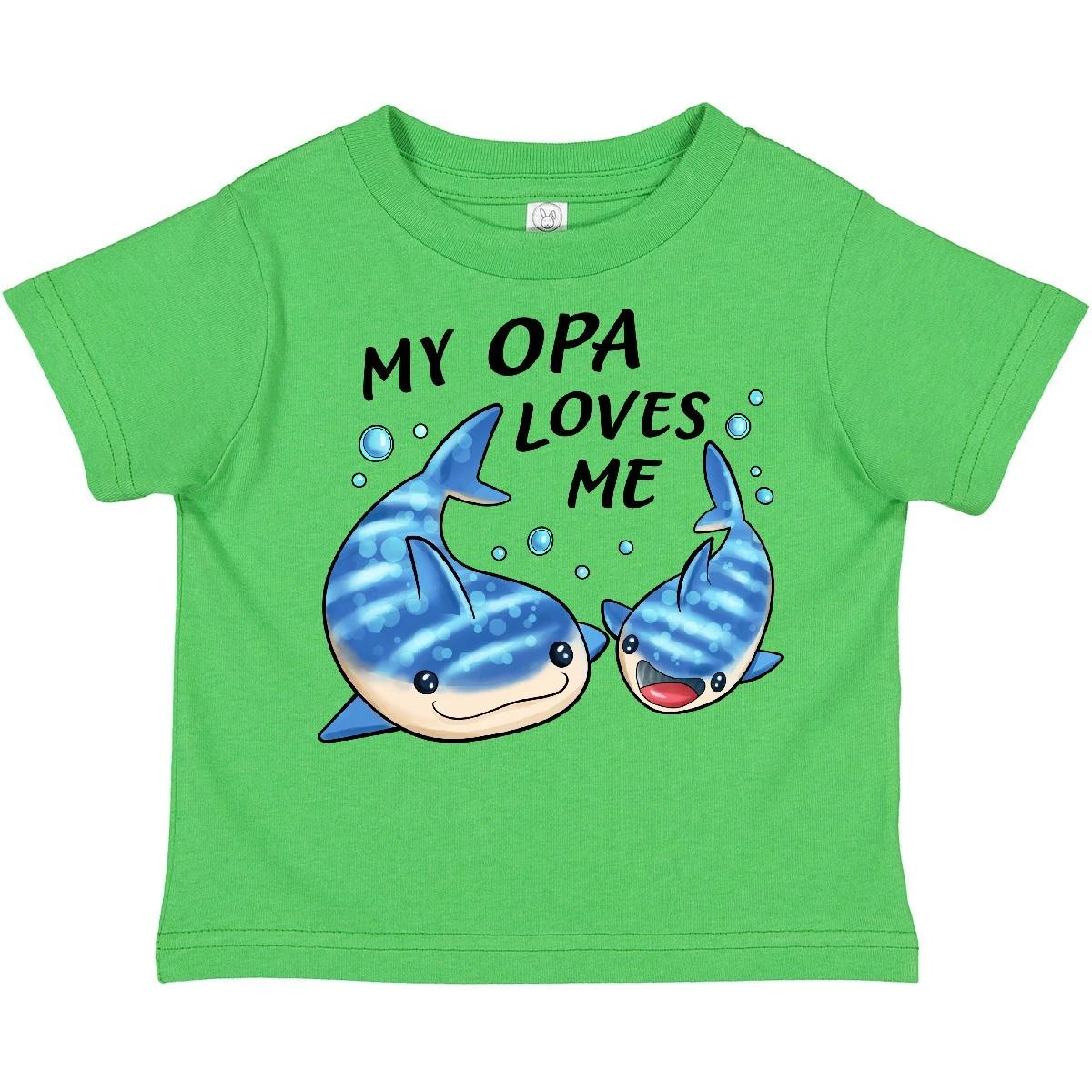 Inktastic My Opa Loves Me- Whale Shark Toddler T-Shirt Family Sharks Grandpa Fin 130