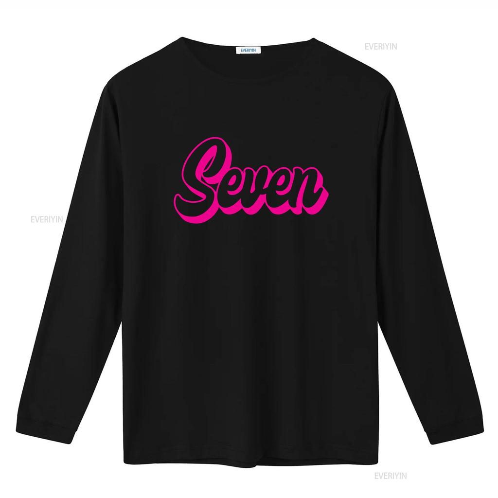 7th Birthday T Shirt Retro Girl Seven Party Kids Cute Groovy vintage Washed designer clothes Stretched streetwear Breathable