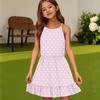 Children's Summer Casual Fashion Round Neck Solid Color Sleeveless Dress