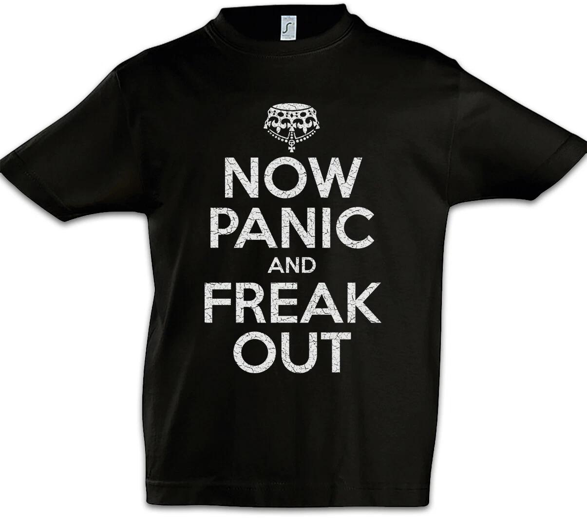 Now Panic And Freak Out Kids Boys T-Shirt Fun keep Calm and Party Crown- 130