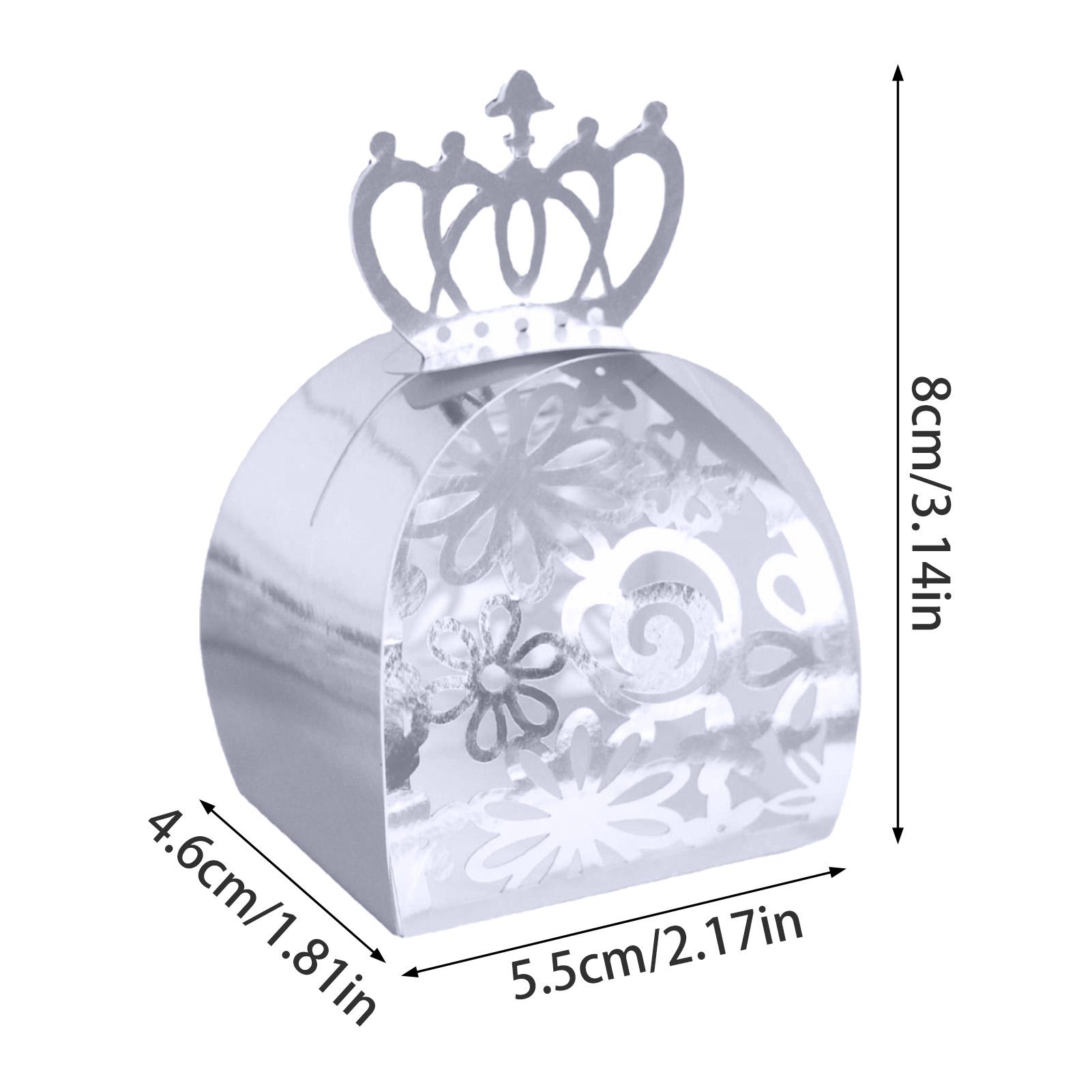 

50 шт. Коробка для конфет для вечеринки, Свадебная коробка для упаковки шоколада, Портативная подарочная коробка для вечеринки Рамадан, Принадлежности для вечеринки по случаю дня рождения, Ид аль-Фитр 4.6x5.5x8cm серебряный