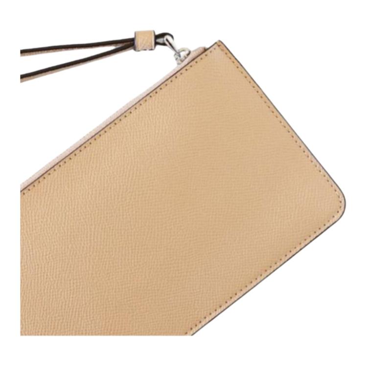 Coach Boxed 18 Crosshatch Zipper Star Sequin Double Card Slot Leather Clutch Women Clutch Gold 38641-SVGD
