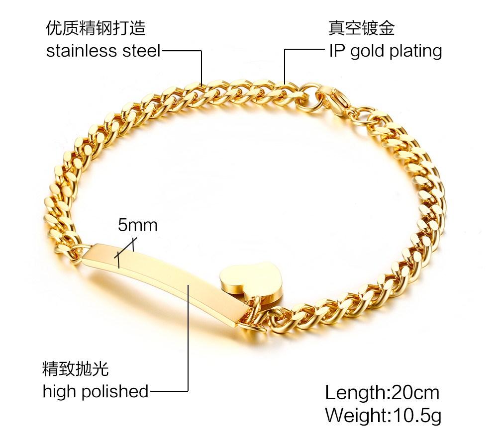 Free Customized Medical Bracelet for Women Customized Name Date Chain Bracelets Hypoallergenic Stainless Steel Jewelry Gift