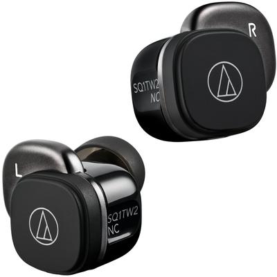 Bezprzewodowe Do Kilku Godzin IPX5 Ładowanie Bezprzewodowe Dźwięk Otoczenia Zawiera Oryginalną Naklejkę Audio-Technica ATH-SQ1TW2NC BK(mi) Słuchawki z redukcją szumów,