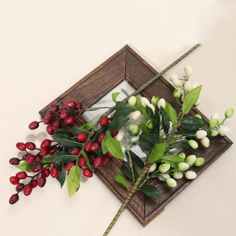 5pcs Artificial Berries Christmas Decoration Fake Flower for Vase Garden Wedding Christmas Tree Decoration Red Berry Branches