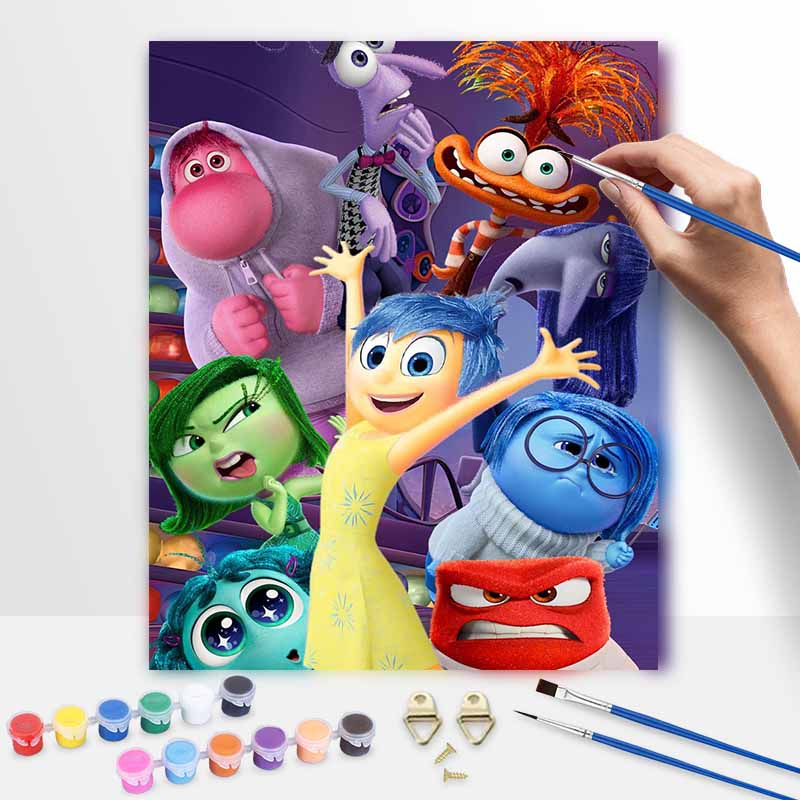 Disney Inside Out 2 oil paint by numbers painting kit handmade diy home decor gifts wall art canvas painting for living room decor
