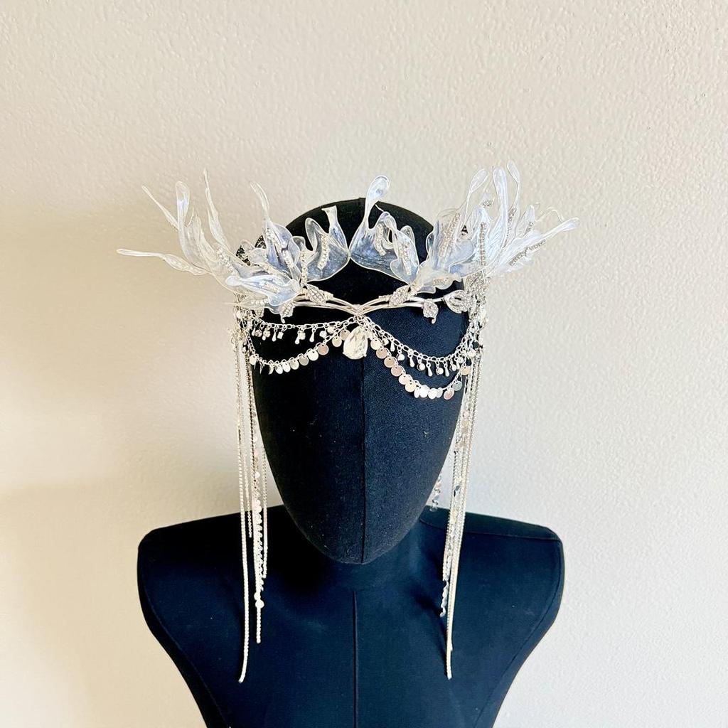 Čelenka mořské panny: 2024 Fairy Tassel Crown pro Hanfu a starověký styl
