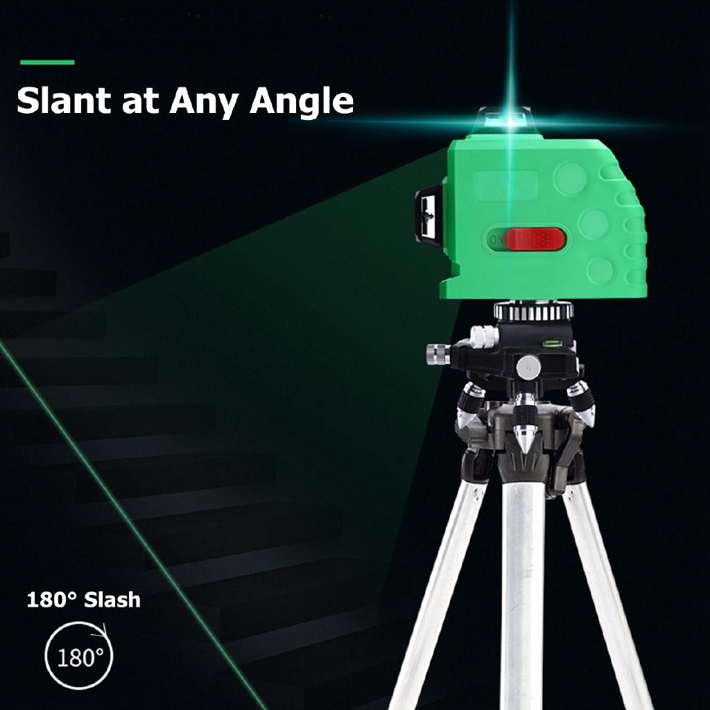 12 Line New 360 Horizontal Vertical Cross 3D Green Light Laser Level Self-Leveling Measure Super Powerful Laser Beam