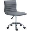 Armless Desk Task Chair Faux Leather Mid-back Computer Office Chair with Adjustable Seat Height