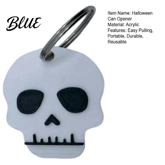 Novelty Holiday Kitchenware Halloween Soda Tab Opener Keychain Cute Skull & Pumpkin Can Puller Reusable Drink Beverage Auxiliary Opener Portable