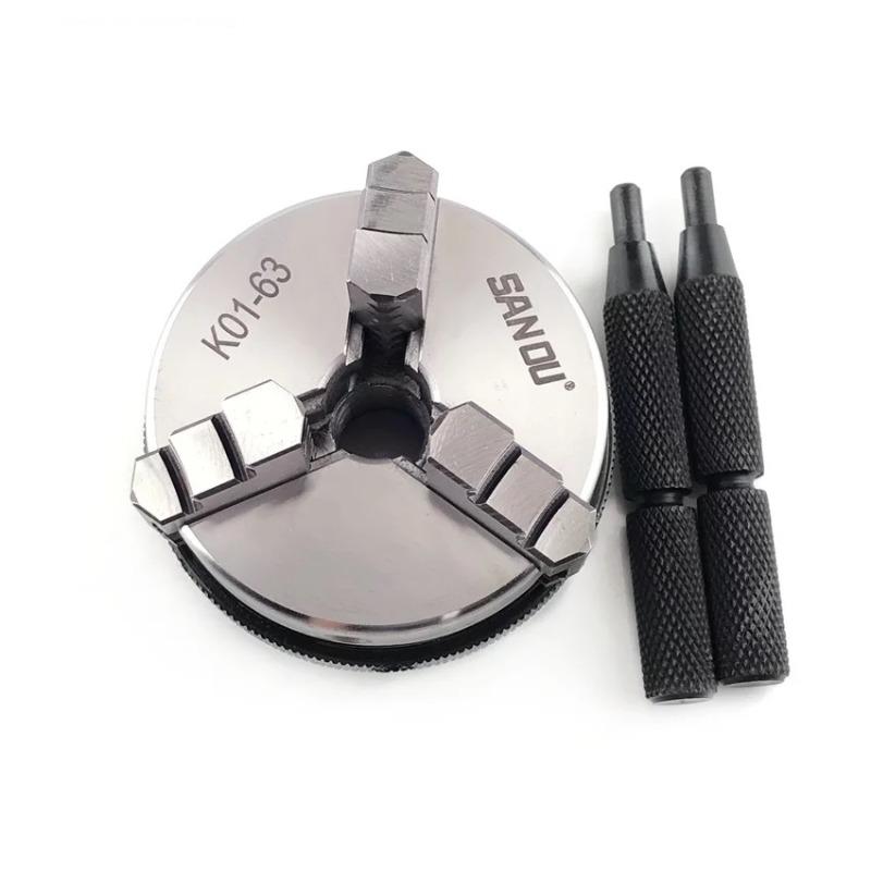 K01-63 Lathe Chuck three Jaw M14*1 for K01 63 Mini DIY Metal Wood Lathe Tools Connecting rod Connecting rod self-centering chuck Tire Chucks 1