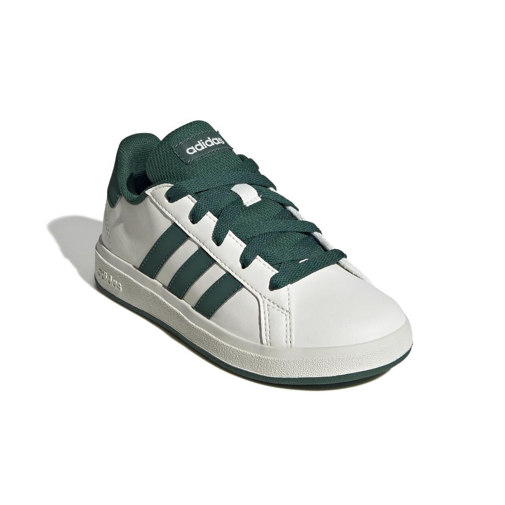 Adidas Grand Court Boys and Sizes Size Kids' 2.0 Sneakers, Unisex, Girls, 17-25.5cm, LKK25, Off-White/College Green/Core Black, 21.5cm (JQ0704)