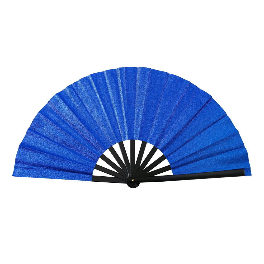 New Foldable Bamboo Fan 33cm Lightweight Holding Laser Colors Hand Fan Portable PVC Clack Clapping Fans for Line Dancing