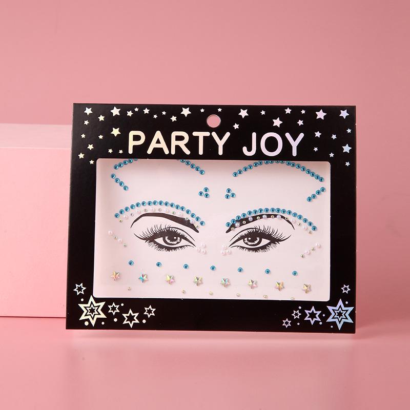 Pegatinas de Pedrería PARTYJOY: Gemas para Maquillaje de Rostro y Ojos para Festivales de Música