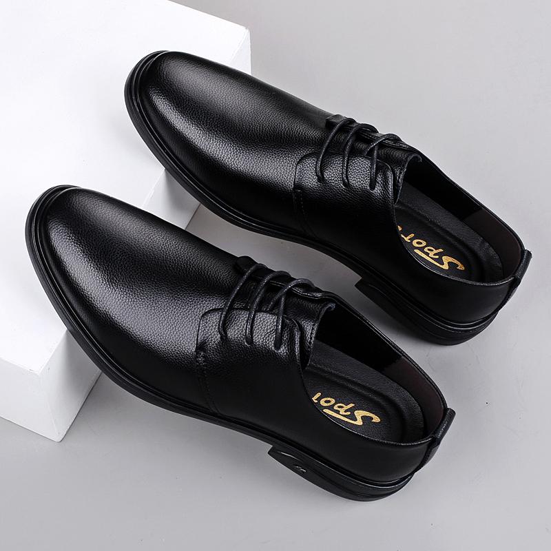 British Style Men Formal Dress Footwear Genuine Leather Oxford Shoes Fashion Pointed Men Business Shoes Formal Office Walk Shoes