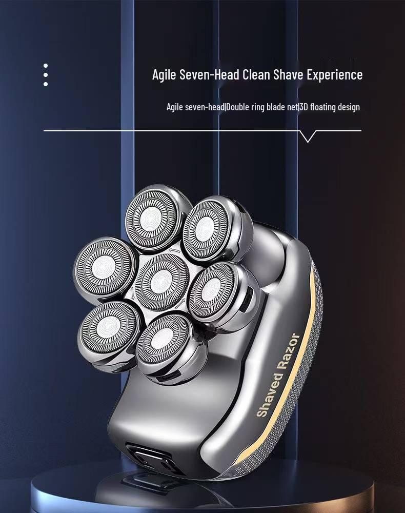 Smart Electric Men's Shaver: Seven-Blade Bald Head Clipper and Multi-Functional Razor