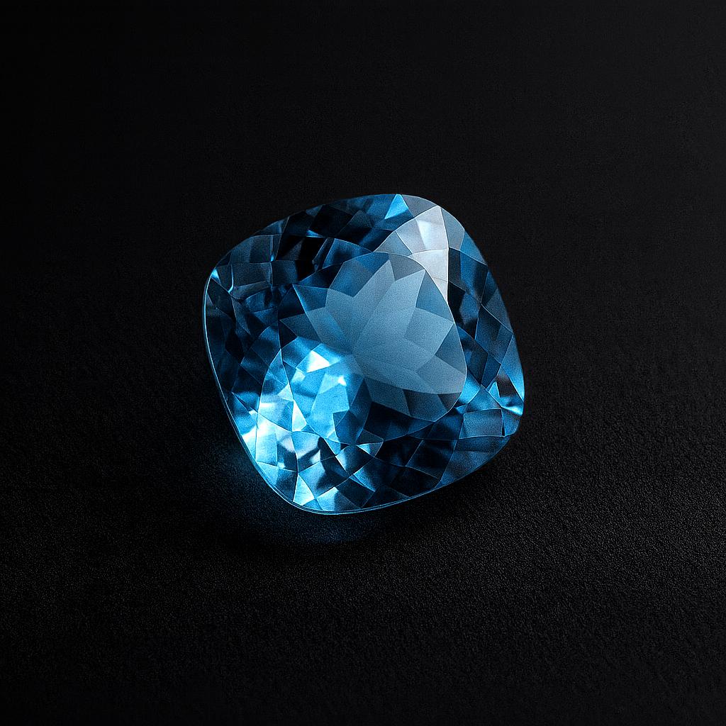 Natural Blue Aquamarine Loose Gemstone 10 ct Square Cushion for Him for Jewelry Making and Crafts